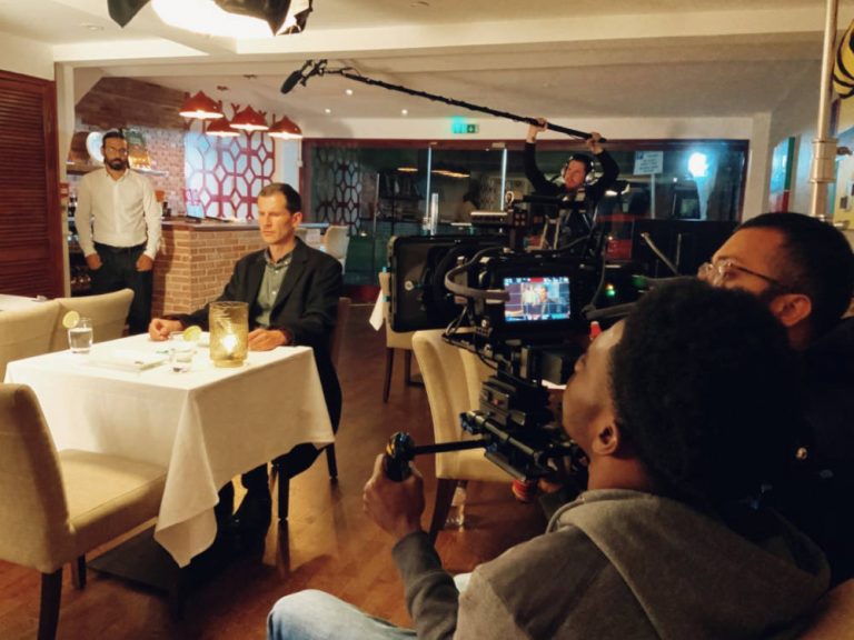 Behind the scenes from Table for One Dark comedy film